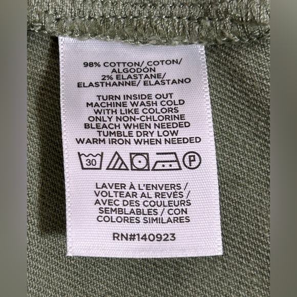 LOFT Olive Green Utility Button up Cinch Waist Canvas Jacket Size XXL - Picture 7 of 8